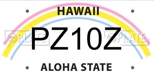 PZ10Z Hawaii License Plate