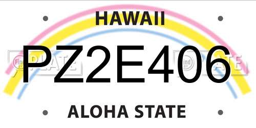 PZ2E406 Hawaii License Plate