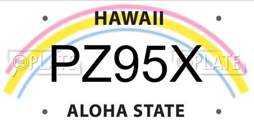 PZ95X Hawaii License Plate