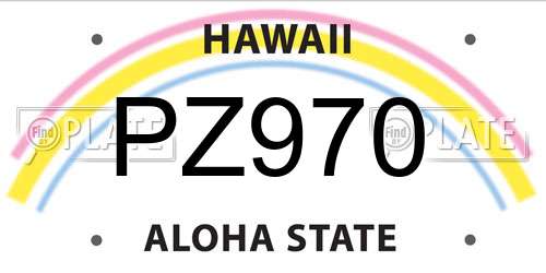 PZ970 Hawaii License Plate