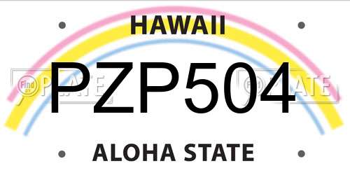 PZP504 Hawaii License Plate