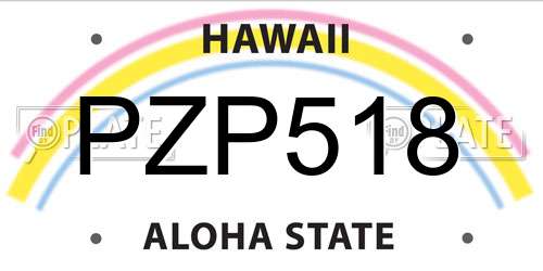 PZP518 Hawaii License Plate
