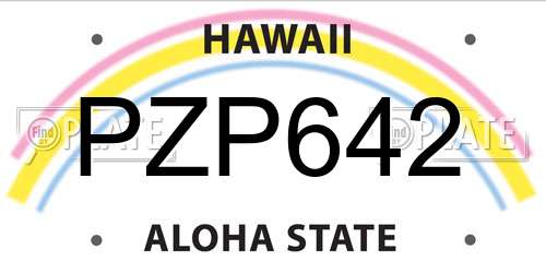 PZP642 Hawaii License Plate