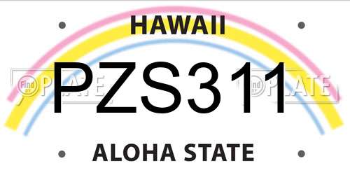PZS311 Hawaii License Plate