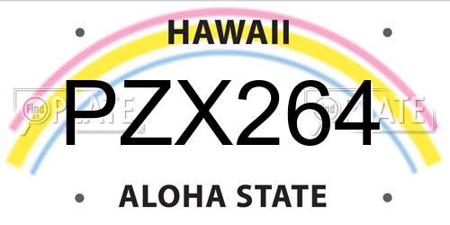PZX264 Hawaii License Plate