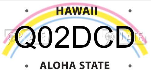 Q02DCD Hawaii License Plate