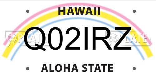 Q02IRZ Hawaii License Plate