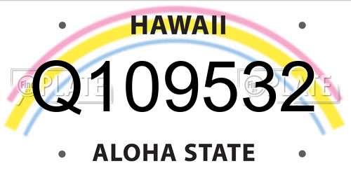 Q109532 Hawaii License Plate