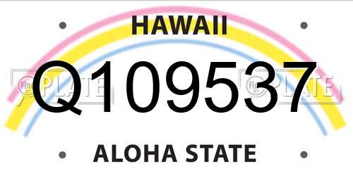 Q109537 Hawaii License Plate