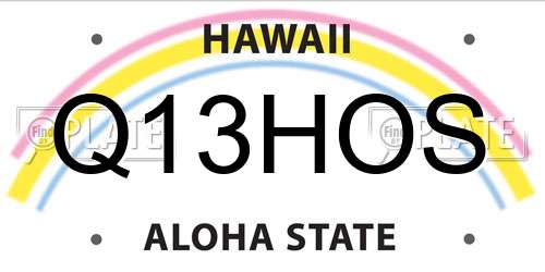 Q13HOS Hawaii License Plate