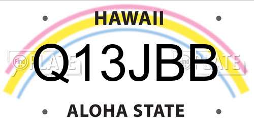 Q13JBB Hawaii License Plate