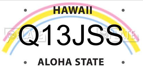 Q13JSS Hawaii License Plate