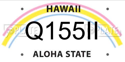 Q155II Hawaii License Plate