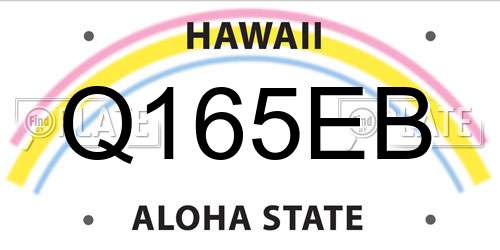 Q165EB Hawaii License Plate
