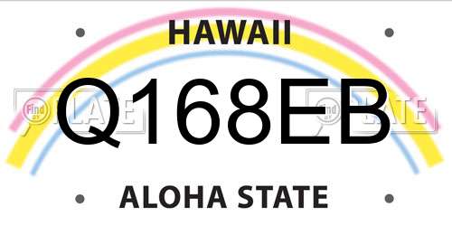 Q168EB Hawaii License Plate