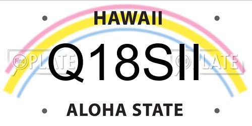 Q18SII Hawaii License Plate