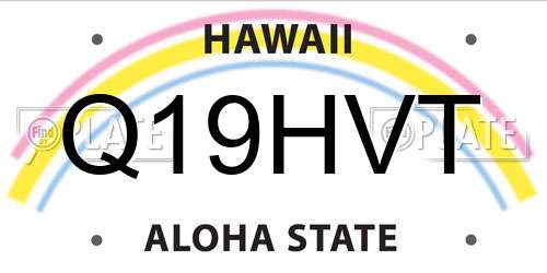 Q19HVT Hawaii License Plate