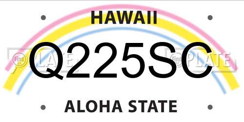 Q225SC Hawaii License Plate