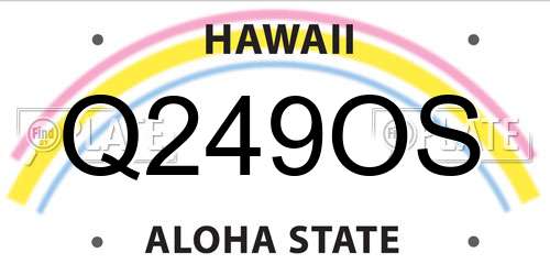 Q249OS Hawaii License Plate
