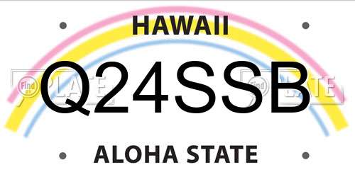 Q24SSB Hawaii License Plate