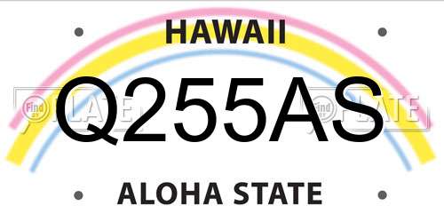 Q255AS Hawaii License Plate