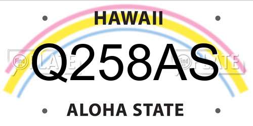 Q258AS Hawaii License Plate