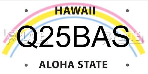 Q25BAS Hawaii License Plate