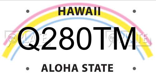 Q280TM Hawaii License Plate