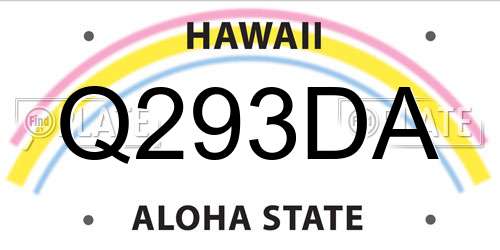 Q293DA Hawaii License Plate