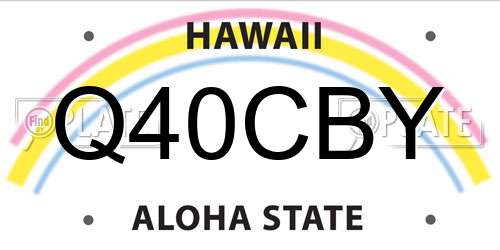 Q40CBY Hawaii License Plate