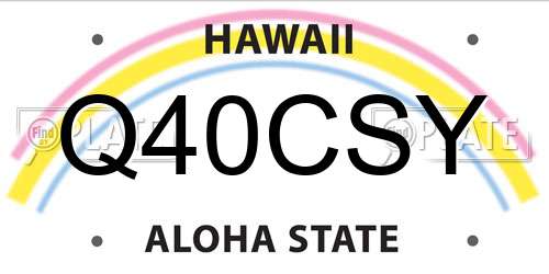 Q40CSY Hawaii License Plate