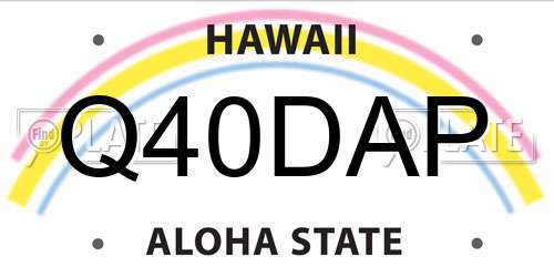 Q40DAP Hawaii License Plate