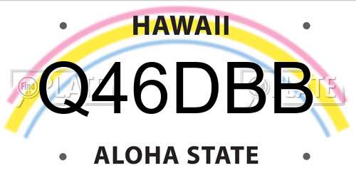 Q46DBB Hawaii License Plate