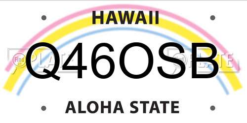 Q46OSB Hawaii License Plate
