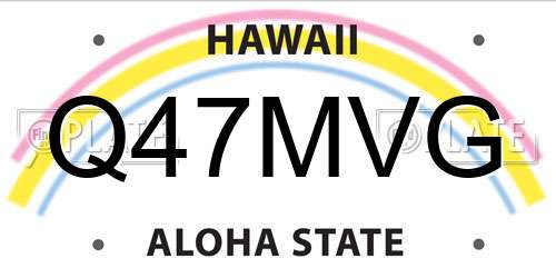 Q47MVG Hawaii License Plate