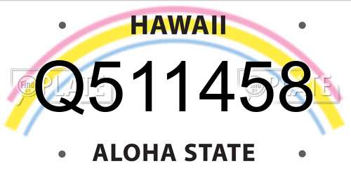 Q511458 Hawaii License Plate