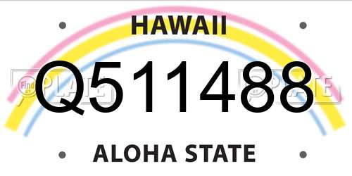 Q511488 Hawaii License Plate