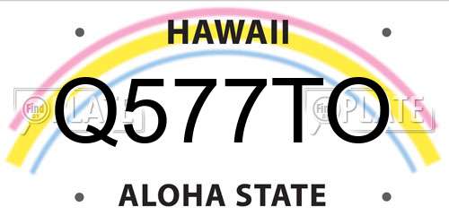 Q577TO Hawaii License Plate