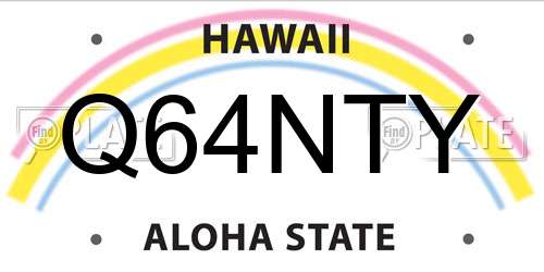 Q64NTY Hawaii License Plate