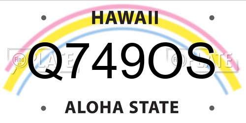 Q749OS Hawaii License Plate