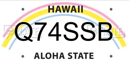 Q74SSB Hawaii License Plate