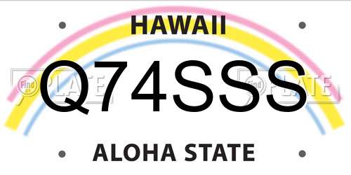 Q74SSS Hawaii License Plate