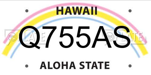 Q755AS Hawaii License Plate