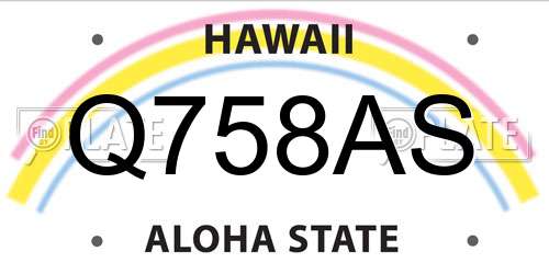 Q758AS Hawaii License Plate