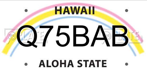 Q75BAB Hawaii License Plate
