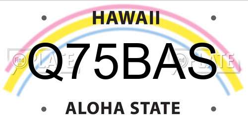 Q75BAS Hawaii License Plate