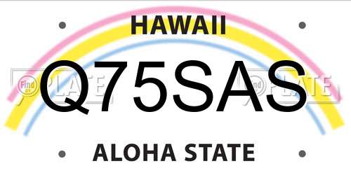 Q75SAS Hawaii License Plate