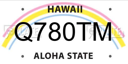 Q780TM Hawaii License Plate
