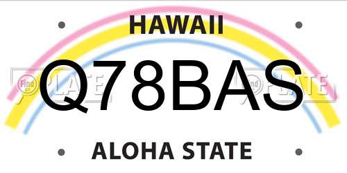 Q78BAS Hawaii License Plate