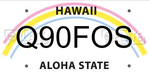 Q90FOS Hawaii License Plate